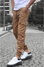 Madmext Brown Cargo Pocket Jogger Pants 5437