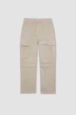 DEFACTO Boy's Cargo Pocket Straight Leg Gabardine Trousers