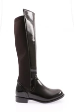 DGN 501 Women's Back Stretch Zip Up Knee High Flats Boots.