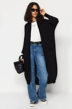 Trendyol Black Maxi Knitwear Cardigan