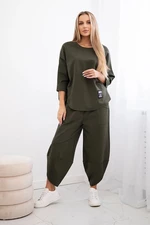 Set Punto Milano winter sweatshirt + pants khaki