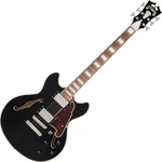 D'Angelico Premier Mini DC Solid Black Gitara semi-akustyczna