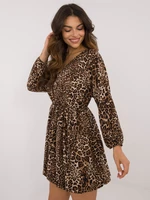 Beige and black leopard print dress