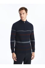 LC Waikiki Men's High Neck Long Sleeve Striped Knitwear Sweater