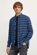 Bavlnená košeľa Tommy Hilfiger pánska, tmavomodrá farba, regular, s golierom button-down, MW0MW37207