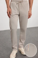 Trendyol Beige Regular Fit Knitted Flexible Comfortable Waist Tied Elastic Double Leg Fabric Trousers