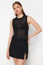 Trendyol Black Transparent Knitwear Blouse