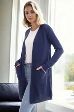 99224 Dewberry 
Kangaroo Pocket Knitwear Cardigan-INDIGO