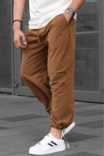 Madmext Brown Regular Fit Men's Parachute Trousers 6504