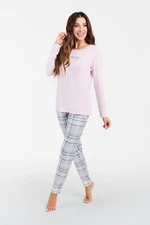 Glamour women's pyjamas, long sleeves, long pants - pink/print