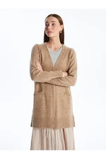 LC Waikiki Shawl Collar Plain Long Sleeve Women's Knitwear Cardigan