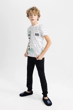 DEFACTO Boy's Printed Short Sleeve Pajama Set