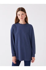 LC Waikiki Crew Neck Plain Long Sleeve Oversize Women's Tunic