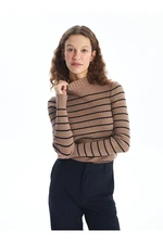 LC Waikiki LCW Vision Women's Half Turtleneck Striped Long Sleeve Knitwear Sweater