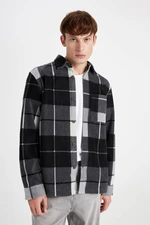 DEFACTO Regular Fit Plaid Fleece Long Sleeve Shirt