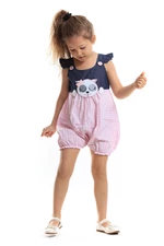 Denokids Sleepy Cat Girl's Woven Jumpsuit