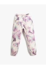 Koton Jogger Sweatpants Tie-Dye Patterned Scuba Fabric Pockets Elastic Waist.