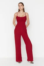 Trendyol Red Belted Jumpsuit