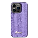 Zadní kryt Guess Sequin Script Logo pro Apple iPhone 15 Pro Max, fialová