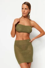 Trendyol Khaki Tricot Blouse and Skirt Set