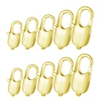 5pcs/lot 18k Gold Mirror Polished 316L Stainless Steel Rectangle Lobster Clasp Oblong DIY Jewelry Necklace Making Claw Clasps