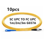 10pcs/bag SC UPC to FC UPC G657A Fiber Patch Cable, Jumper, Patch Cord Simplex 2.0mm PVC SM