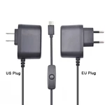 XIAO R 5V 3A Type-C US/EU Plug Power Charger Adapter With Switch For Raspberry Pi 4B