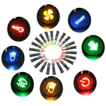 12V 24V 36V 8mm LED Metal Indicator Warning Signal Dash Light Lamp Car Truck Symbol