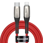 Kábel Baseus USB-C/Lightning, 18W, 2m (CATLSP-B09) červený Opletený datový a nabíjecí kabel z nylonu, slitiny hliníku a termoplastického elastomeru s 