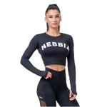 Dámský crop top s dlouhým rukávem Nebbia Sporty Hero 585  M  Black