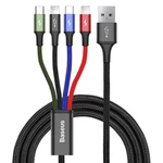 Kábel Baseus 4v1, USB/ USB-C, 2x Lightning, Micro USB, 1,2m (CA1T4-A01) čierny kábel 4 v 1 • dĺžka kábla 1,2 metra • maximálny výstupný prúd 3,5 A • n