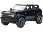 2022 Ford Bronco Badlands Edition (Open Top) Dark Blue 1/18 Model Car by GT Spirit for ACME