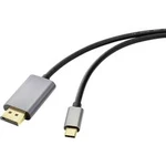 DisplayPort / USB-C propojovací kabel Renkforce [1x USB-C™ zástrčka - 1x zástrčka DisplayPort] černá 2.00 m