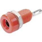 Zdířka pro banánek TRU COMPONENTS TC-R1-16A Red Ø pin: 4 mm, zásuvka, vestavná vertikální, červená, 1 ks