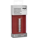 Sigel SuperDym C5 Strong Zylinder-Design, GL700 magnet, (Ø x v) 10 mm x 10 mm, cylindr , stříbrná, 5 ks