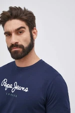 Bavlnené tričko Pepe Jeans Eggo tmavomodrá farba, s potlačou, PM508208.595