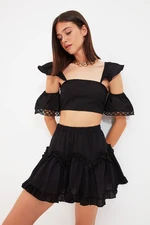 Trendyol Black Beach Top-Top Set With Accessory Detail