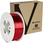 Vlákno pro 3D tiskárny Verbatim 55054, PETG plast, 1.75 mm, 1 kg, červená (transparentní)