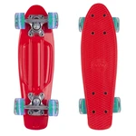 Mini penny board WORKER Pico 17" se svítícími kolečky  červená deska, světle modrá kolečka