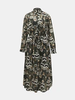 Khaki Shirt Patterned Maxi dress ONLY-Eloise - Women