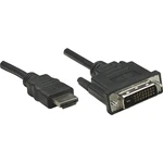 Manhattan DVI / HDMI káblový adaptér #####DVI-D 24+1pol. Stecker, #####HDMI-A Stecker 4.50 m čierna 372527 pozlátené kon