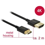 Delock HDMI prepojovací kábel #####HDMI-A Stecker, #####HDMI-Mini-C Stecker 2.00 m čierna 84778 pozlátené kontakty #####