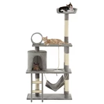 [EU Direct] vidaXL 170584 Cat Tree with Sisal Scratching Posts 140 cm Pet Supplies Cat Puppy Playing