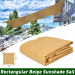 SunShade Sail Rectangular Square 10x10 Outdoor UV Block 4-Fixed Rope for Yard Terrace Lawn Garden Beige