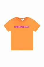 Detské bavlnené tričko Marc Jacobs oranžová farba