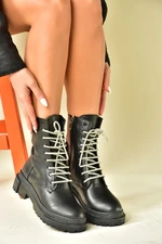 Fox Shoes Black Stone Laced Women's Ankle Boots