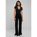 Women's velvet jumpsuit in black color