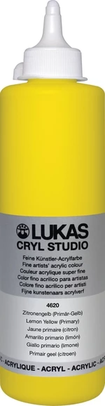 Lukas Cryl Studio Acrylic Paint Plastic Bottle Colori acrilici Lemon Yellow (Primary) 500 ml 1 pz