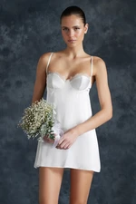 Trendyol Bridal White Satin Lace Detailed Rope Strap Fantasy Nightgown