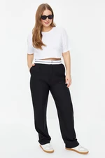 Trendyol Curve Black Normal Waist Woven Finike Plus Size Trousers